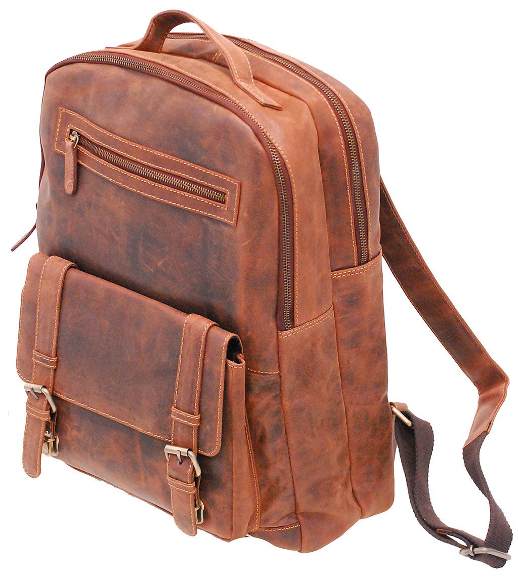 vintage brown leather backpack purse