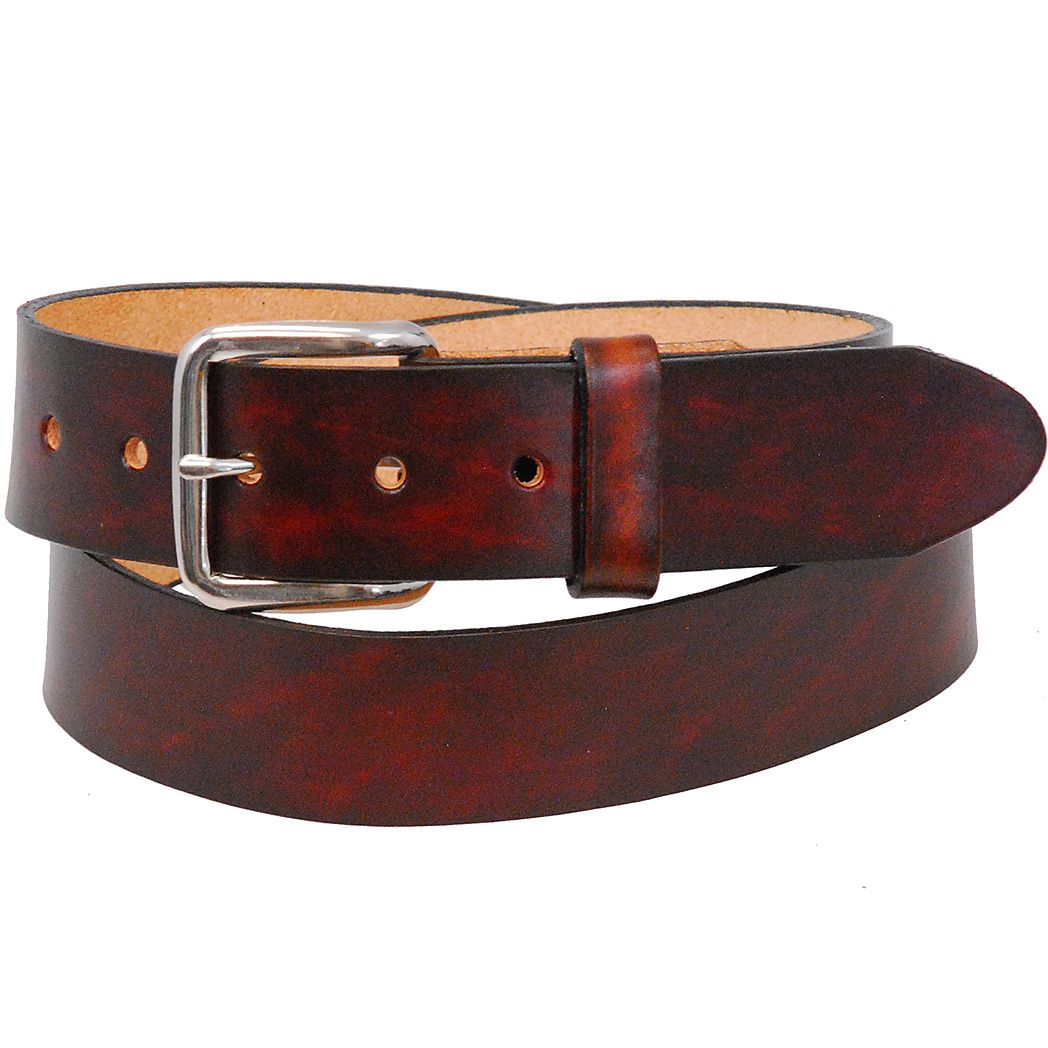 vintage brown hand dyed leather belt
