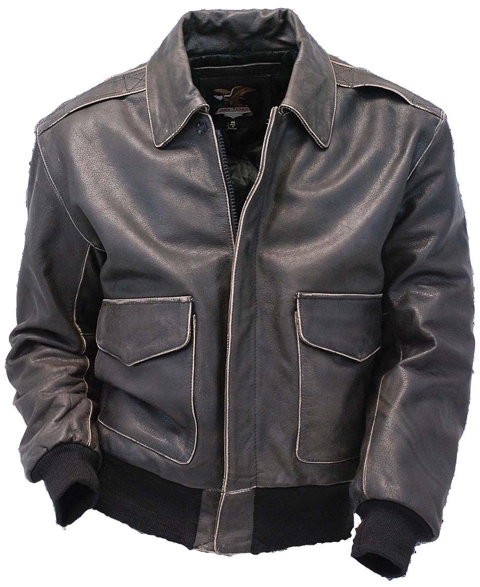 men's brown leather bomber jacket