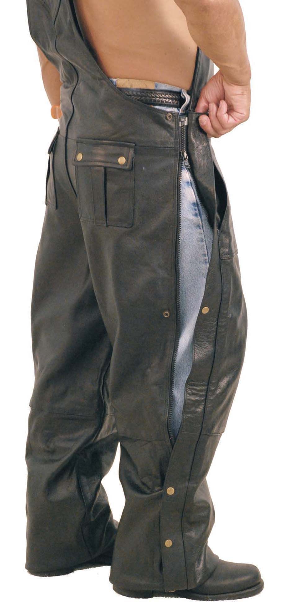 riding leather overpants with zip sides
