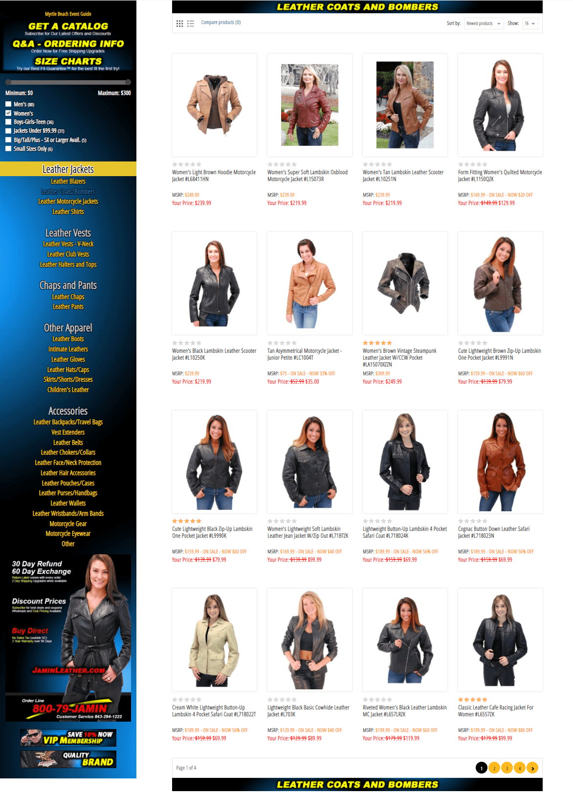 Women's Leather Bomber Jackets - Jamin Leather