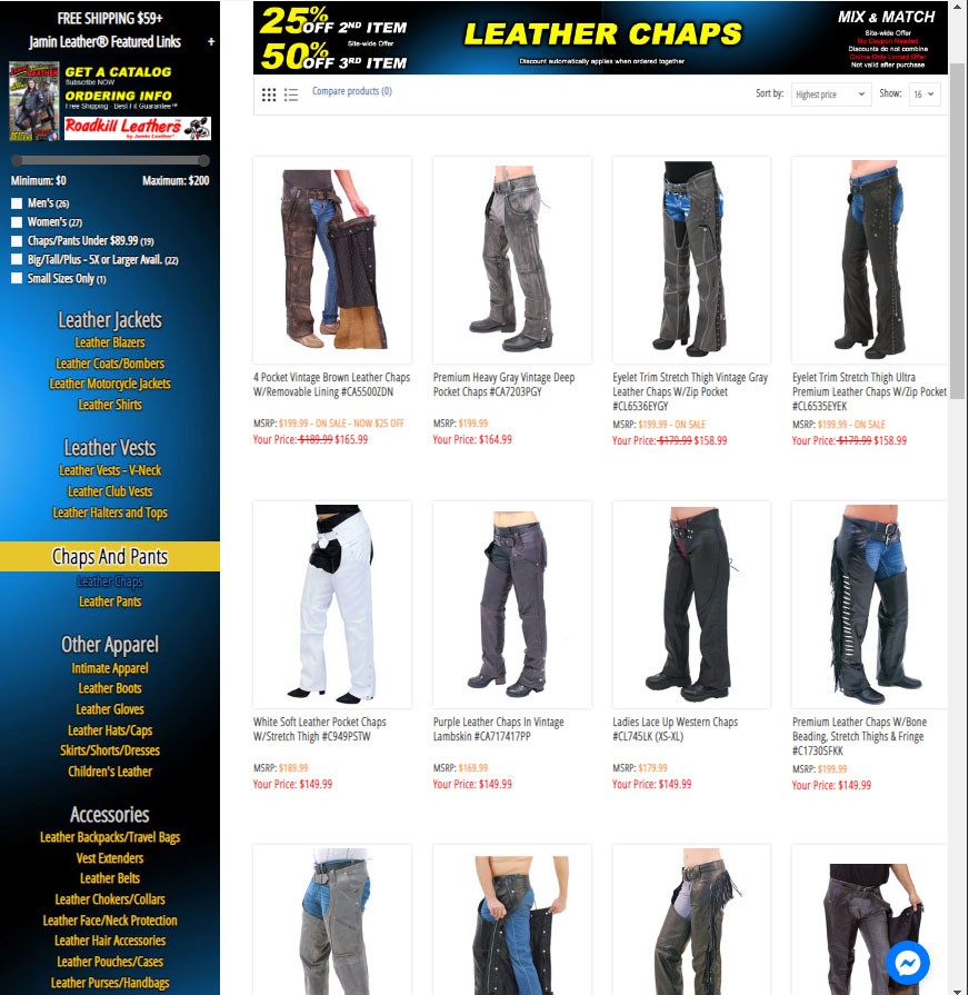LEATHER CHAPS BY JAMIN LEATHER®