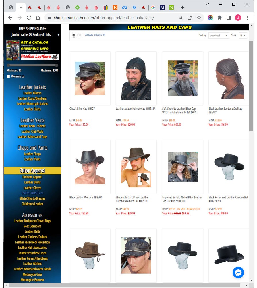 LEATHER HATS AND LEATHER CAPS BY JAMIN LEATHER®