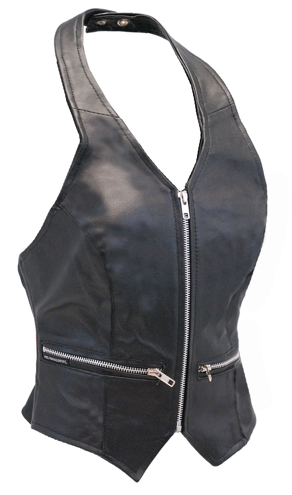 LEATHER HALTER WITH ZIPPER