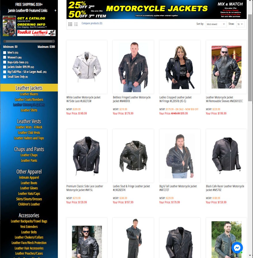 LEATHER MOTORCYCLE JACKETS BY JAMIN LEATHER®