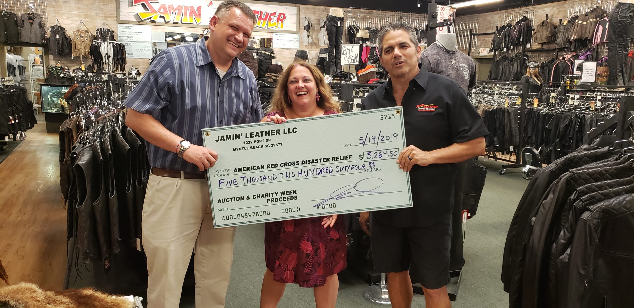 JAMIN LEATHER DONATES TO AMERICAN RED CROSS