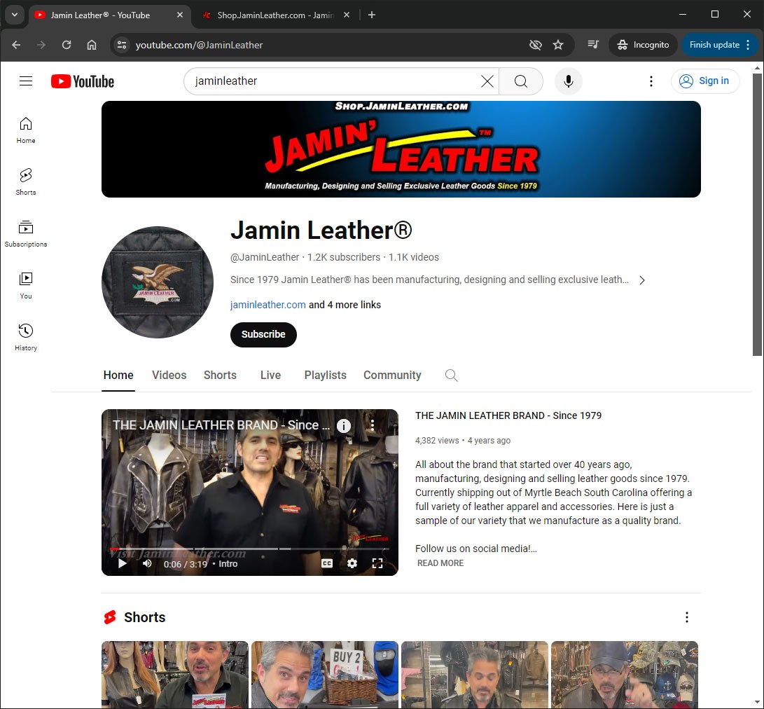 JAMIN LEATHER YOUTUBE CHANNEL