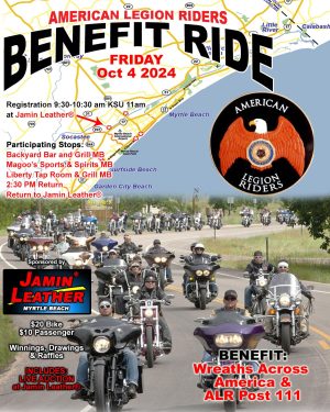 MYRTLE BEACH FALL RALLY AMERICAN LEGION RIDERS BENEFIT RIDE