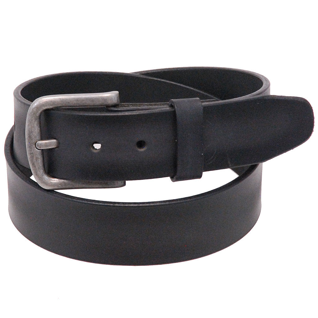 heavy leather belt in two tone gray