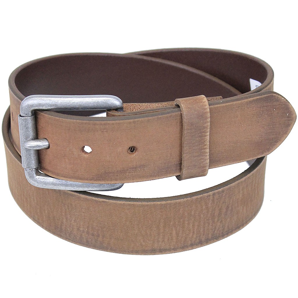 heavy leather belt in brown 