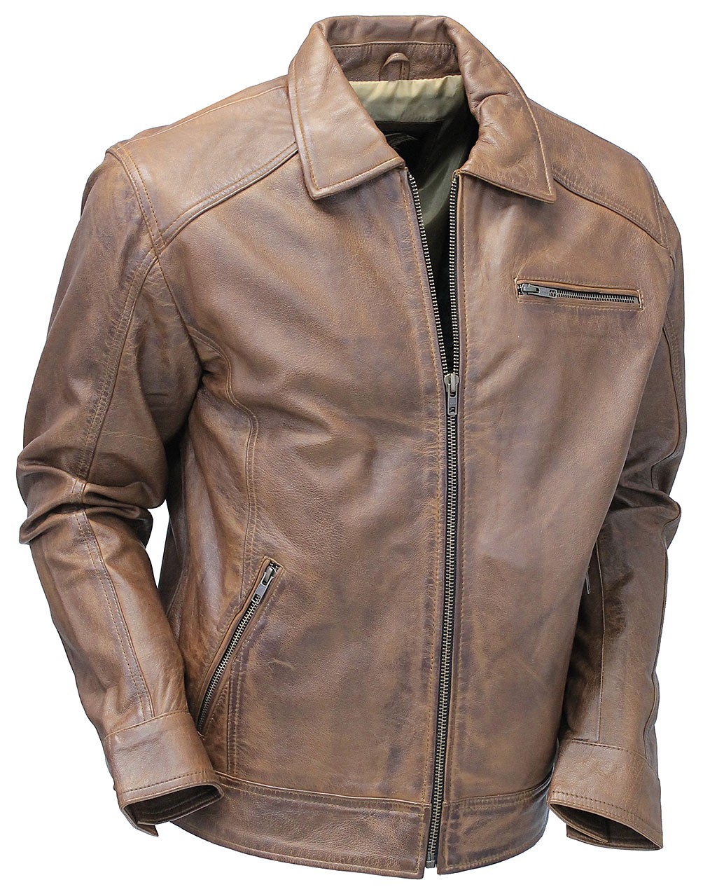 men's brown leather jacket for everyday use