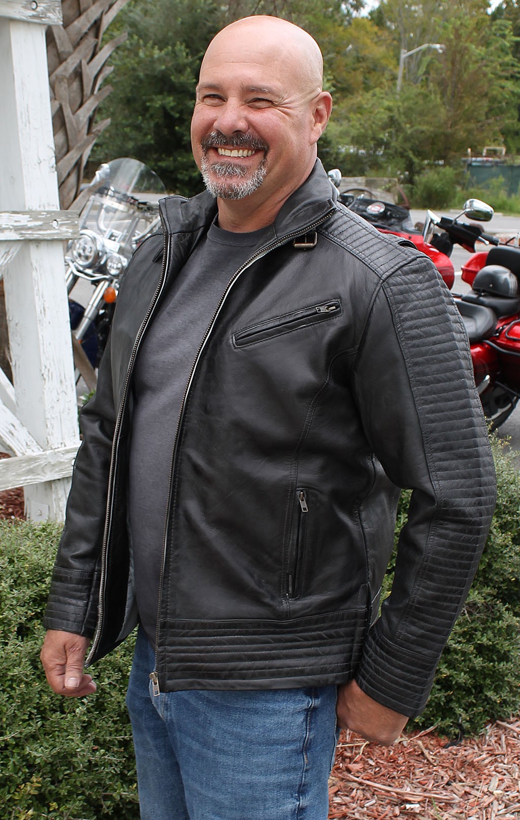 lightweight men's leather jacket