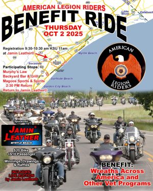 AMERICAN LEGION RIDERS BENEFIT RIDE FALL BIKE WEEK MYRTLE BEACH