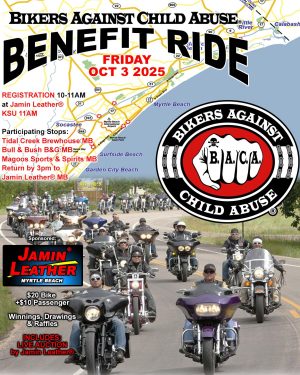 BIKERS AGAINST CHILD ABUSE BACA BENEFIT RIDE FALL BIKE WEEK MYRTLE BEACH