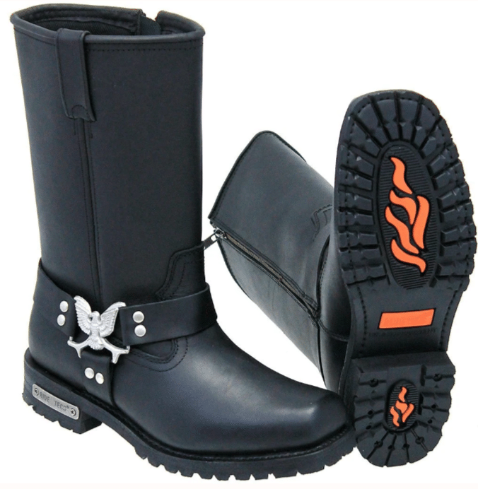 LEATHER HARNESS BOOTS